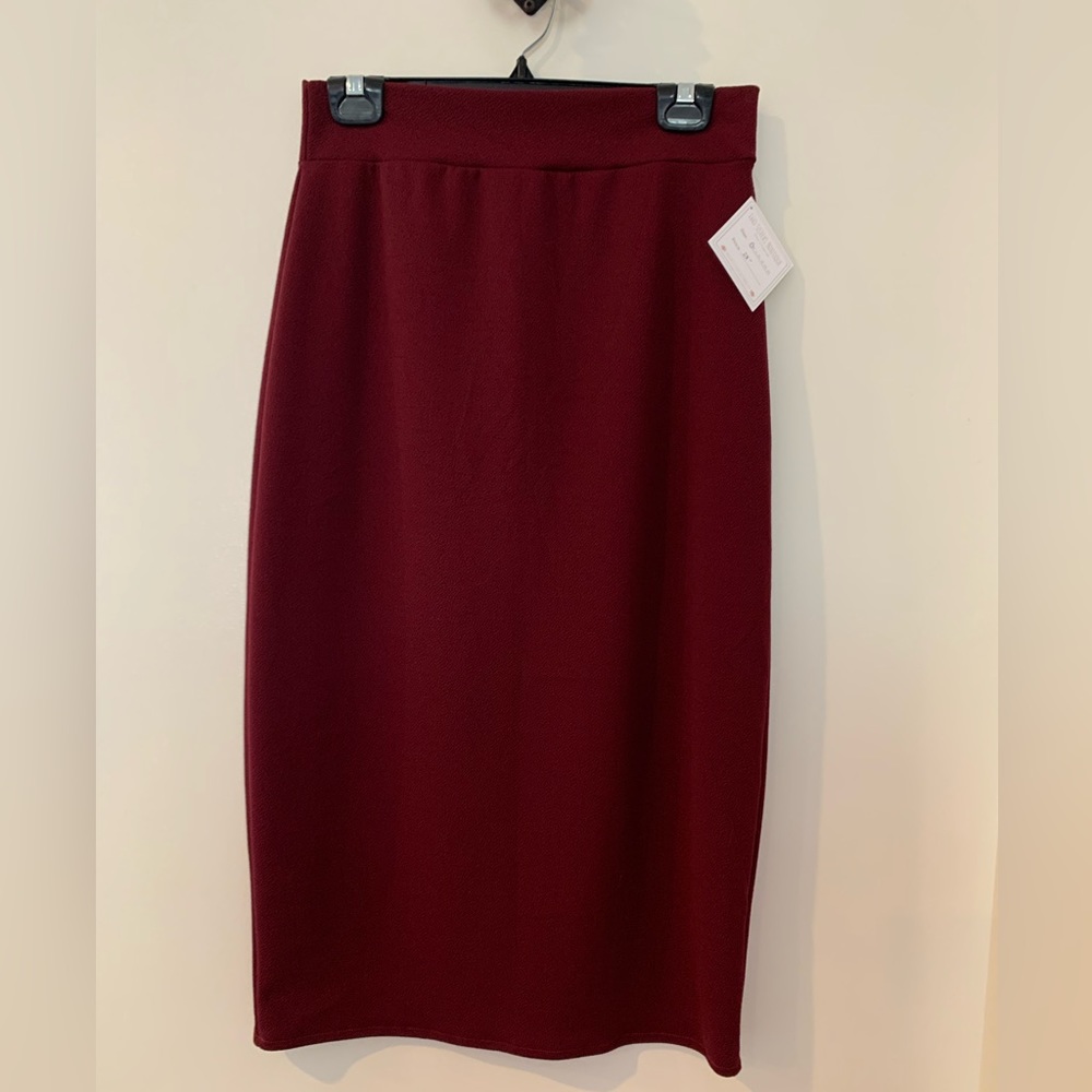 Wine Ponte Knit Skirt 30 inches